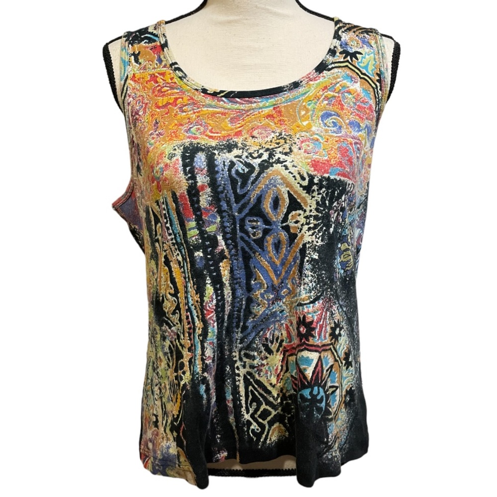 Mirror Image Graphic Abstract Colorful Tank Top